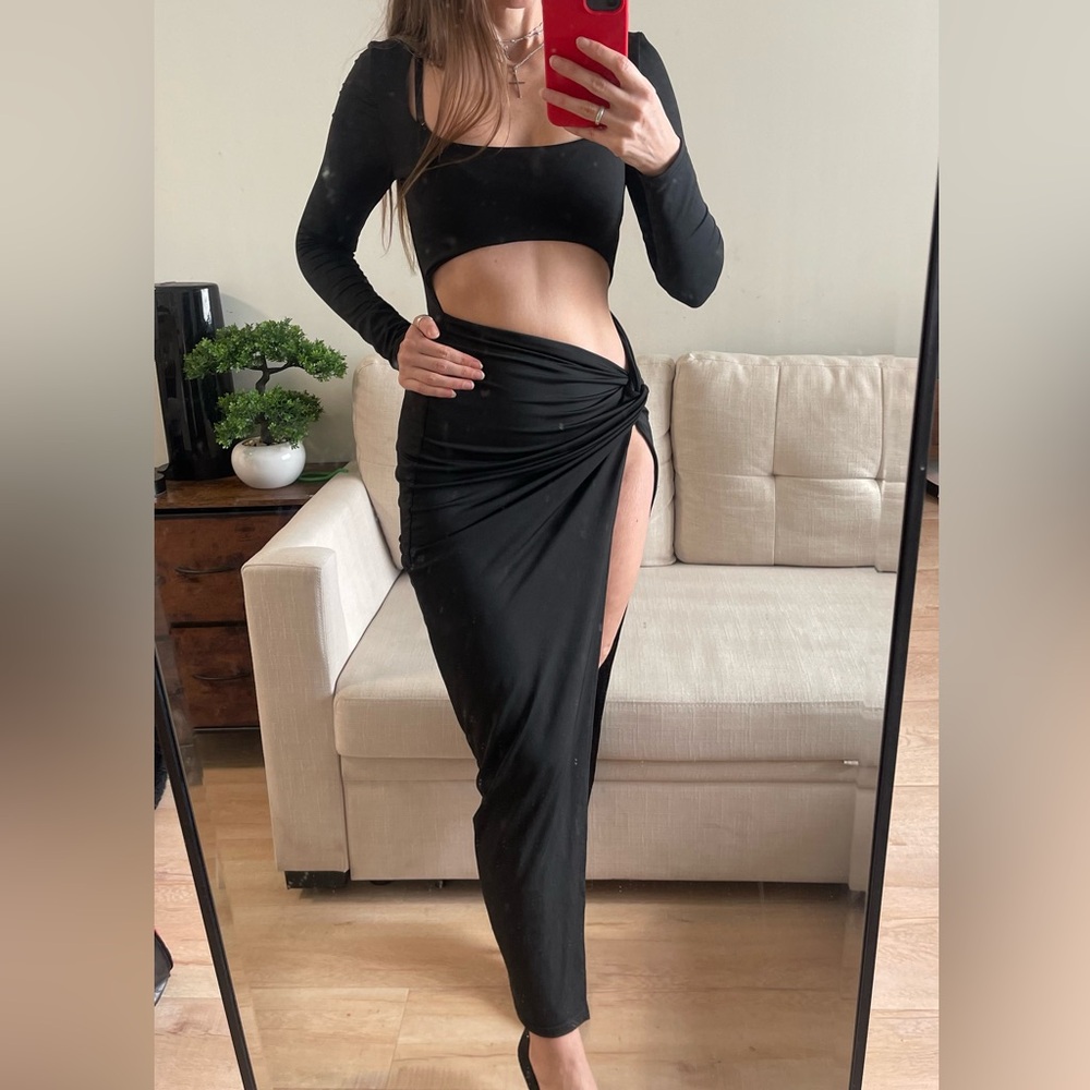 SHEIN Black Cutout Maxi Dress Size XS